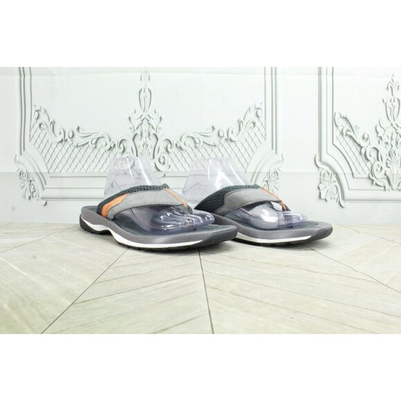 LL Bean Swift River  Gray Leather Flip Flops Thong Sandals Size 11 Medium main image 7